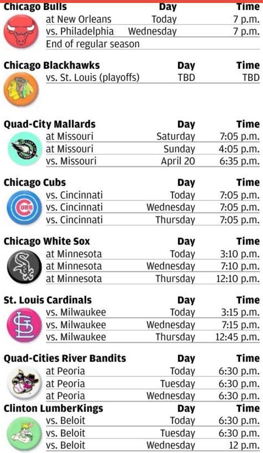 Sports calendar